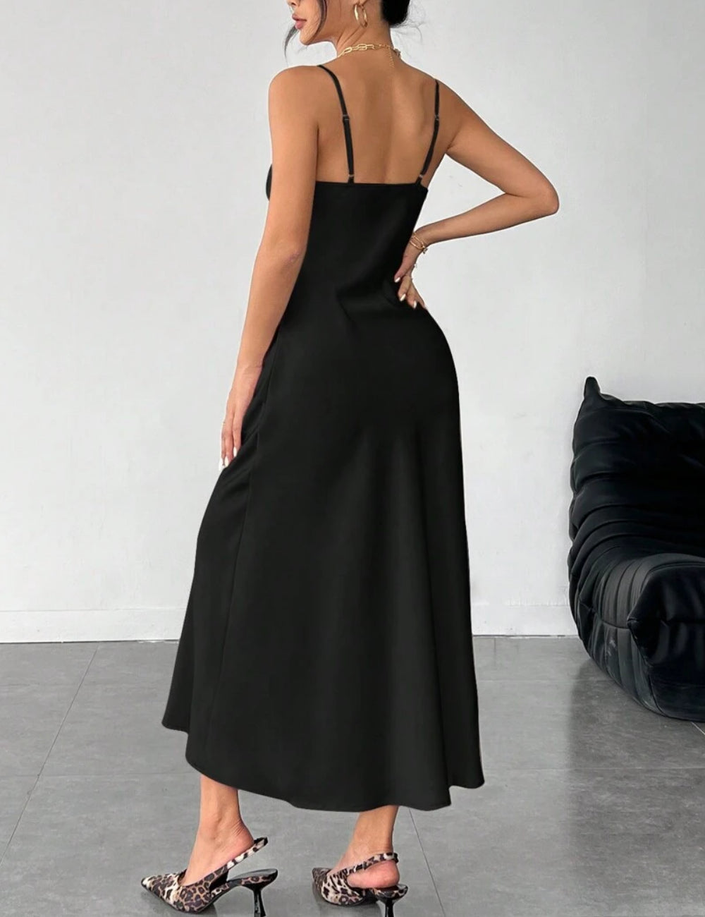 Shein maxi ruha, fekete