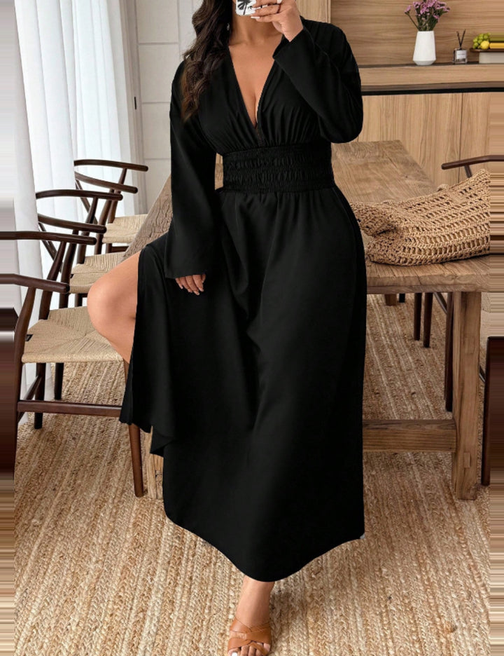 Shein Curve+ maxi ruha, fekete