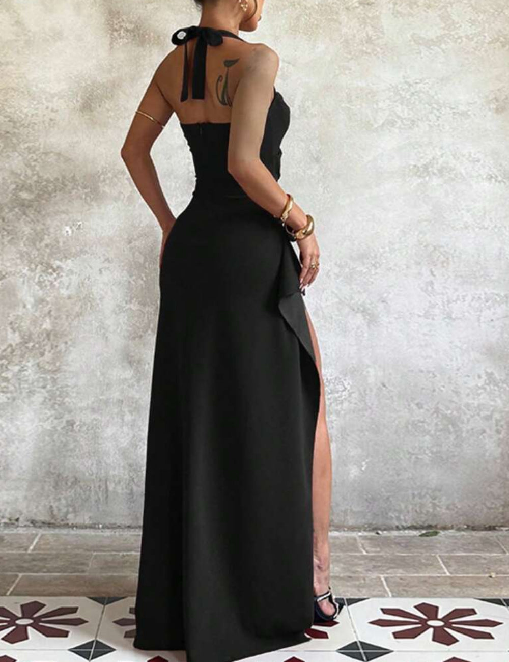 Shein maxi ruha, fekete