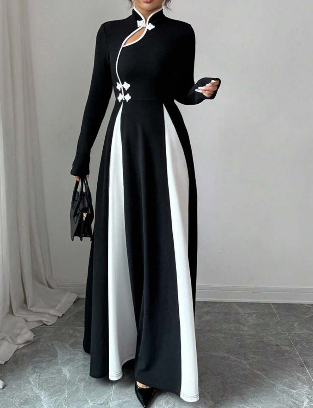 Shein maxi ruha, fekete