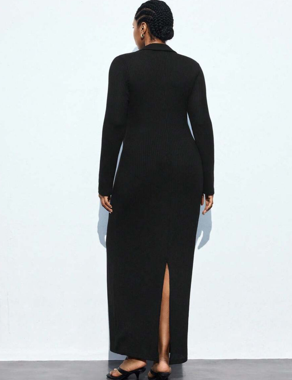 Shein Curve+ maxi ruha, fekete