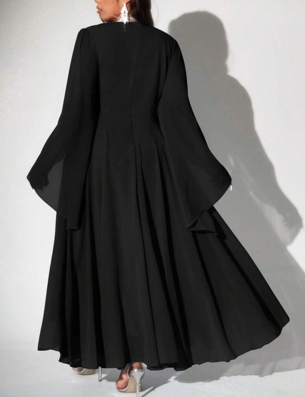Shein Curve+ maxi ruha, fekete