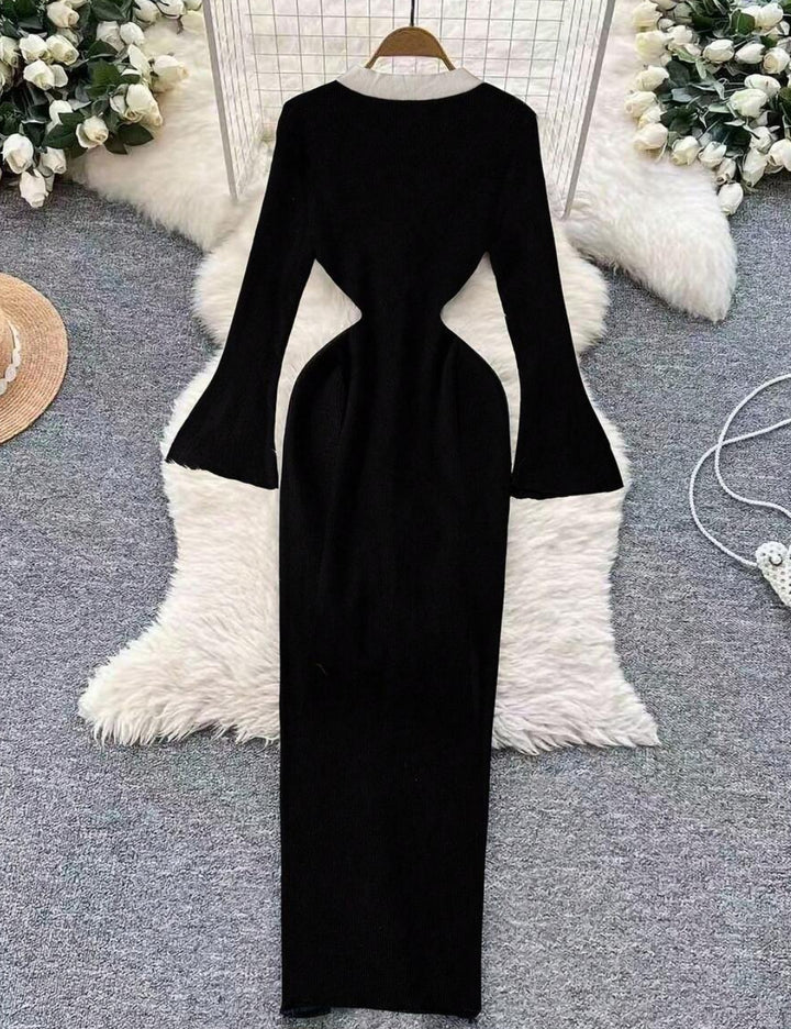Shein Curve+ maxi ruha, fekete