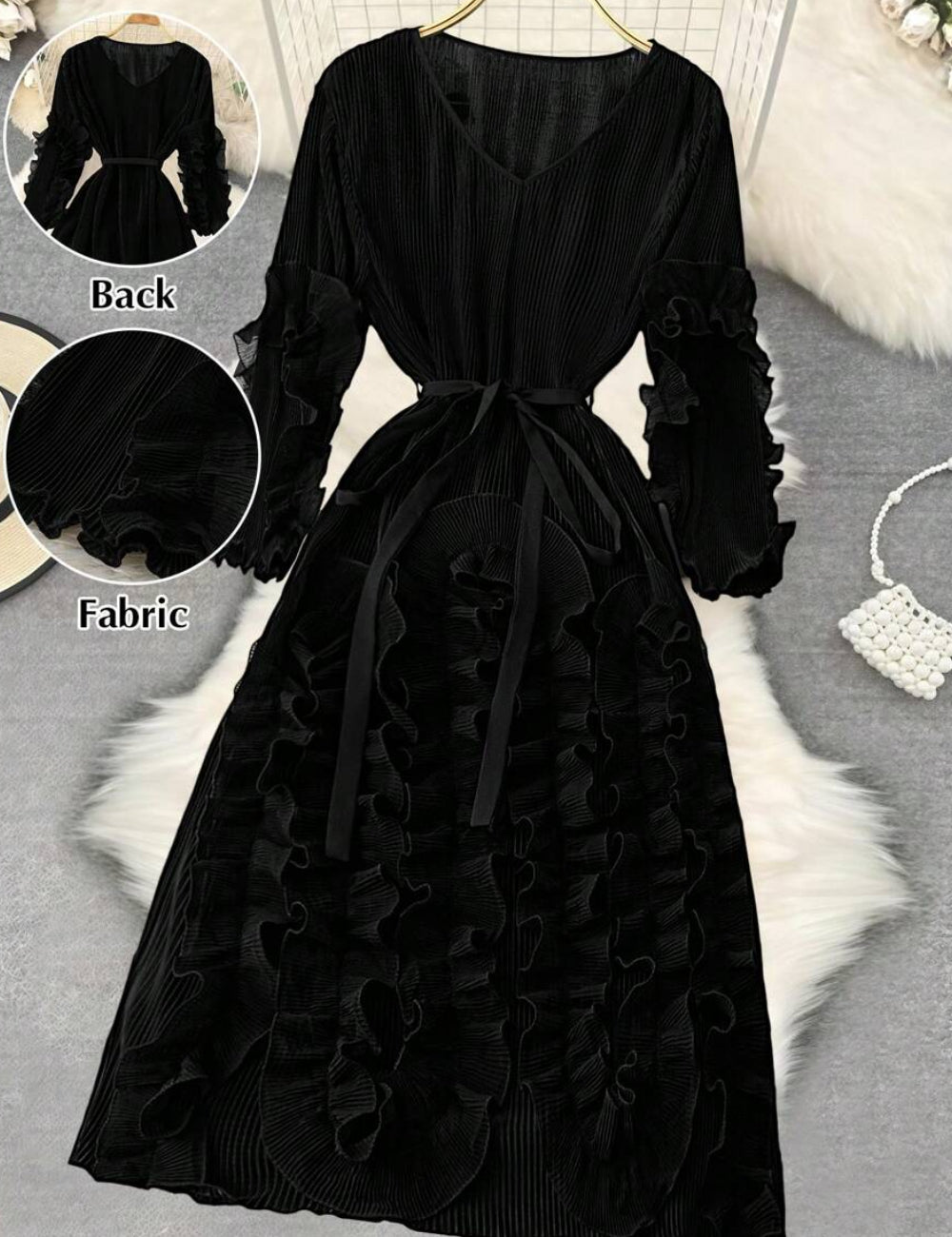 Shein Curve+ maxi ruha, fekete