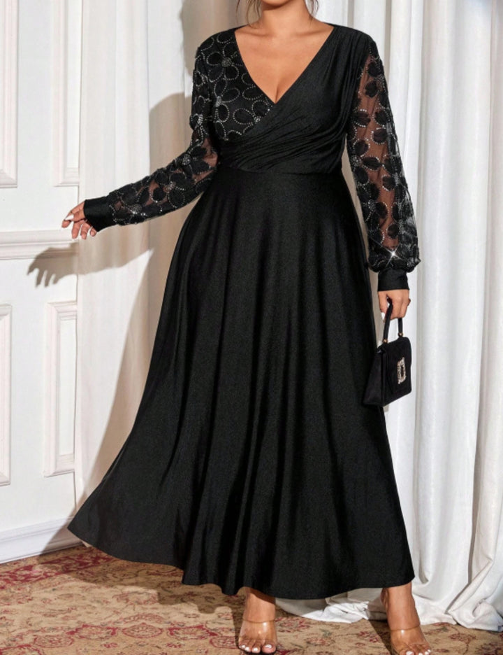 Shein Curve+ maxi ruha, fekete