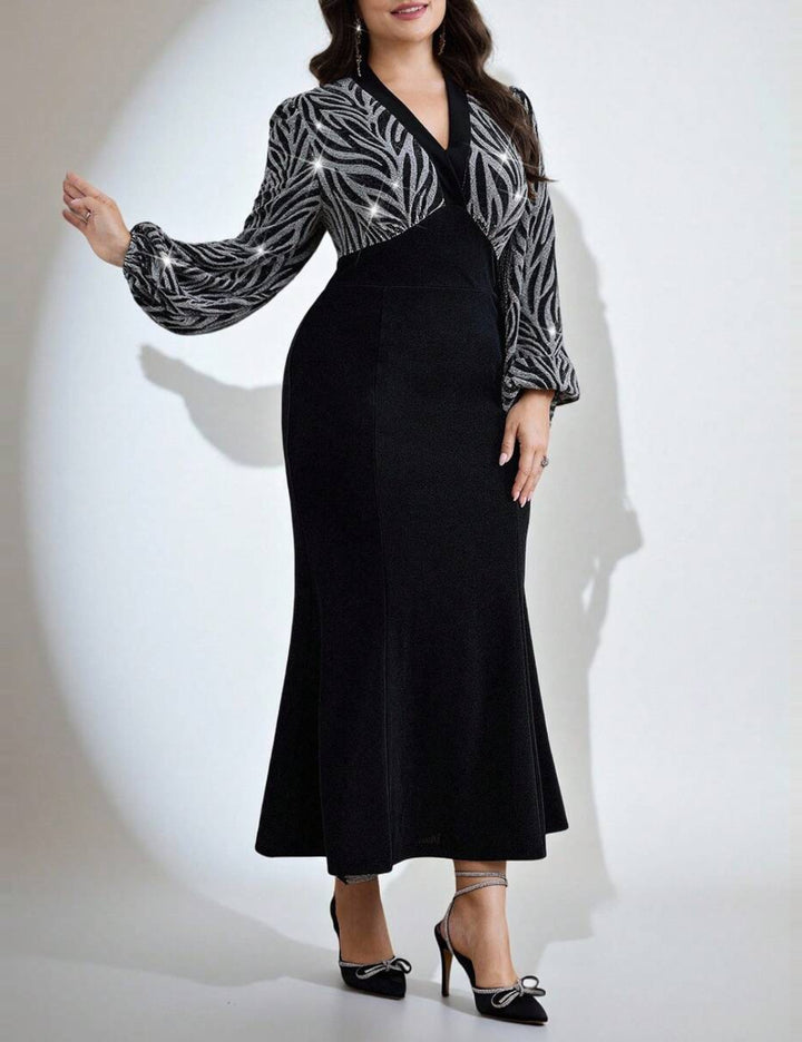 Shein Curve+ maxi ruha, fekete
