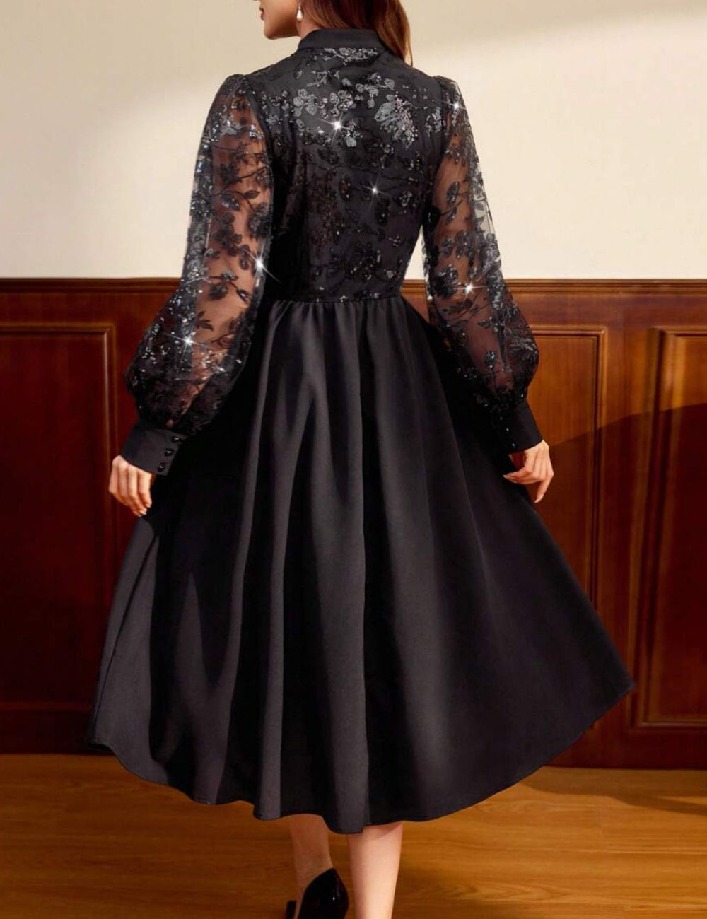 Shein maxi ruha, fekete