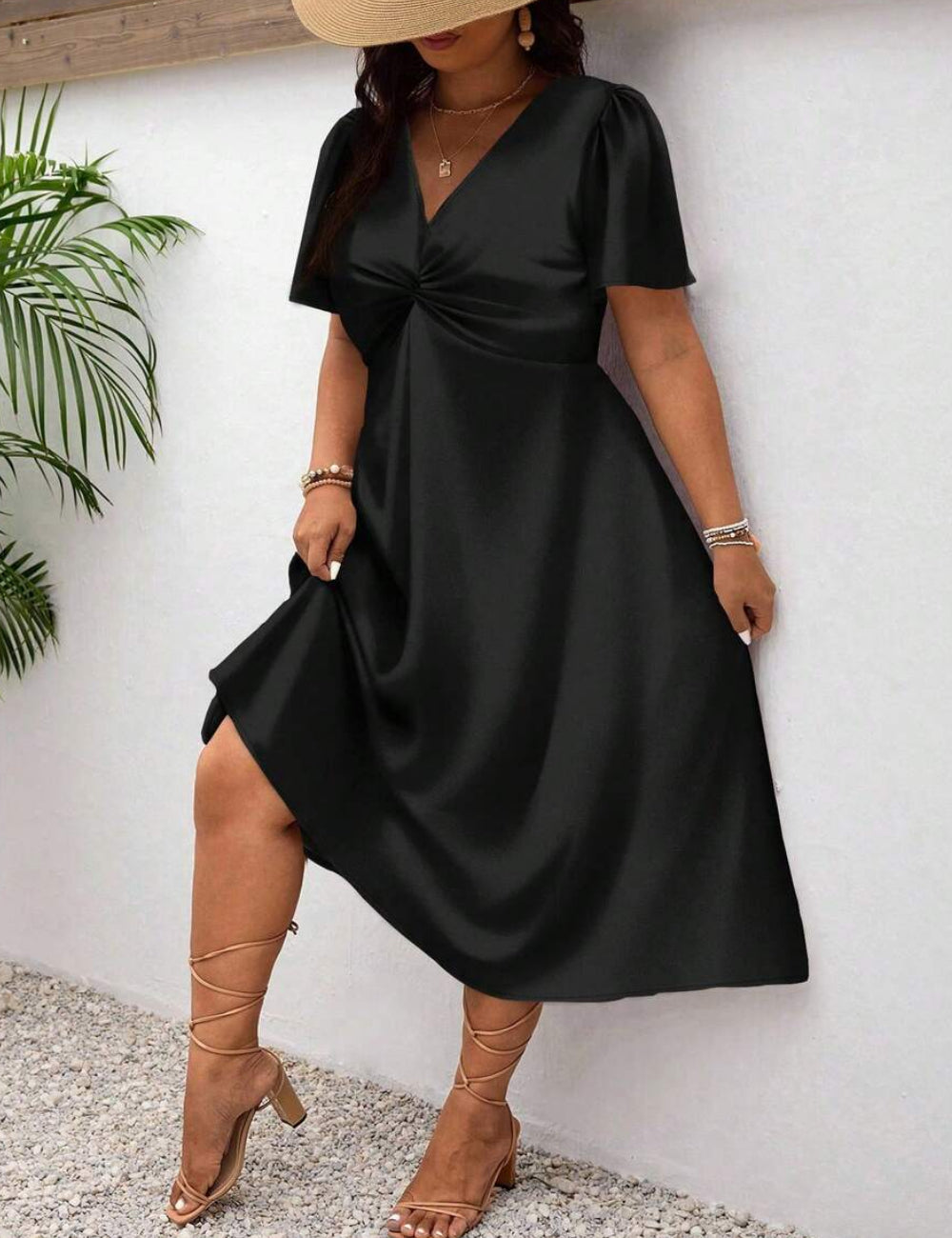 Shein Curve+ maxi ruha, fekete