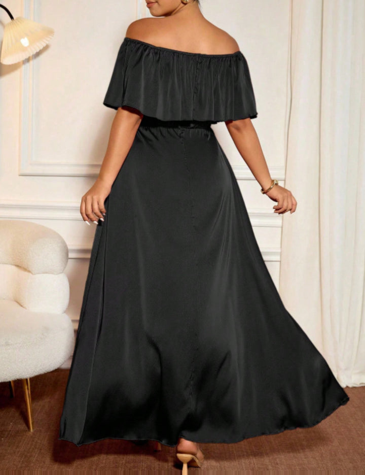 Shein Curve+ maxi ruha, fekete
