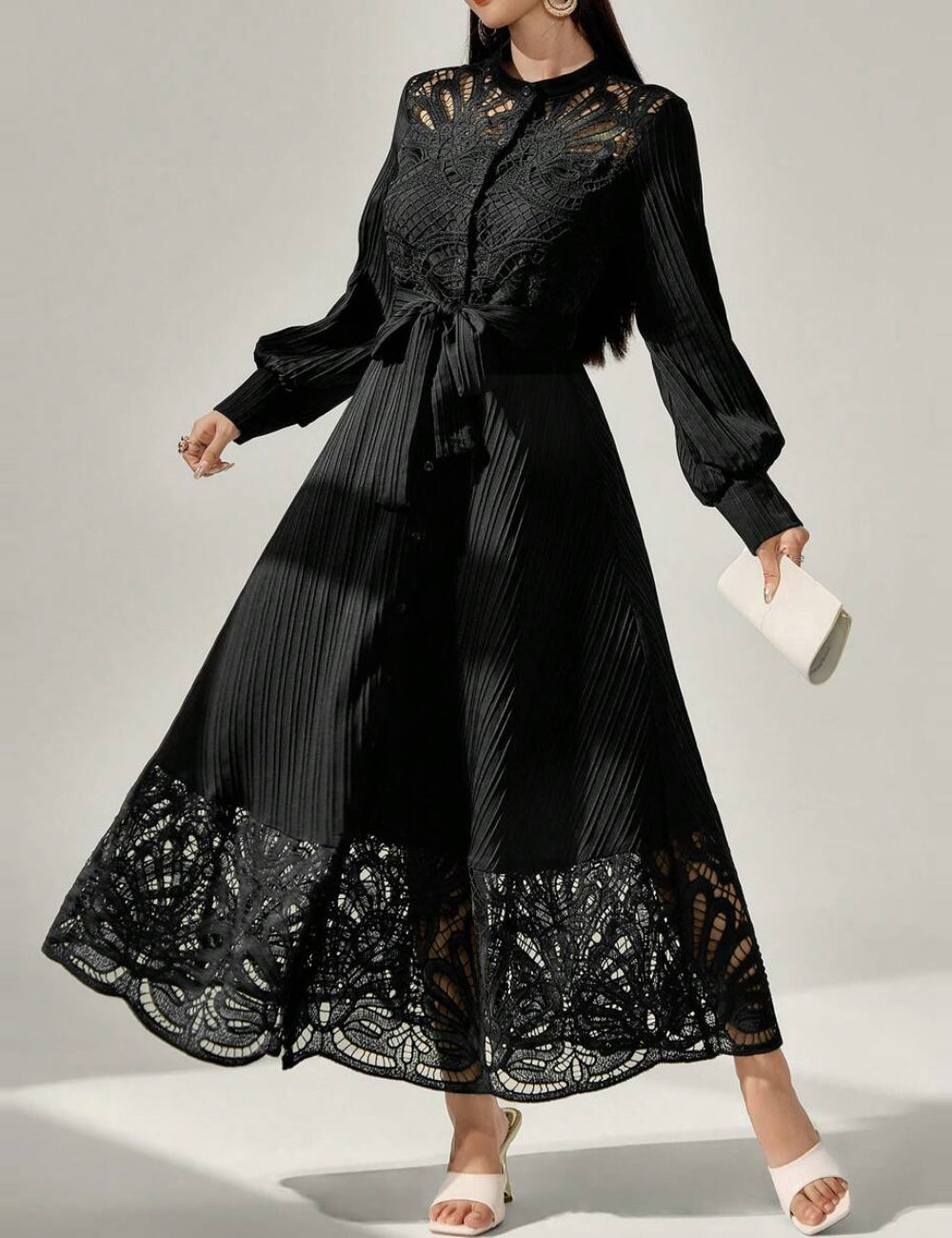 Shein maxi ruha, fekete