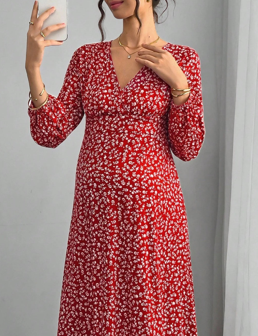 Shein maxi ruha, piros