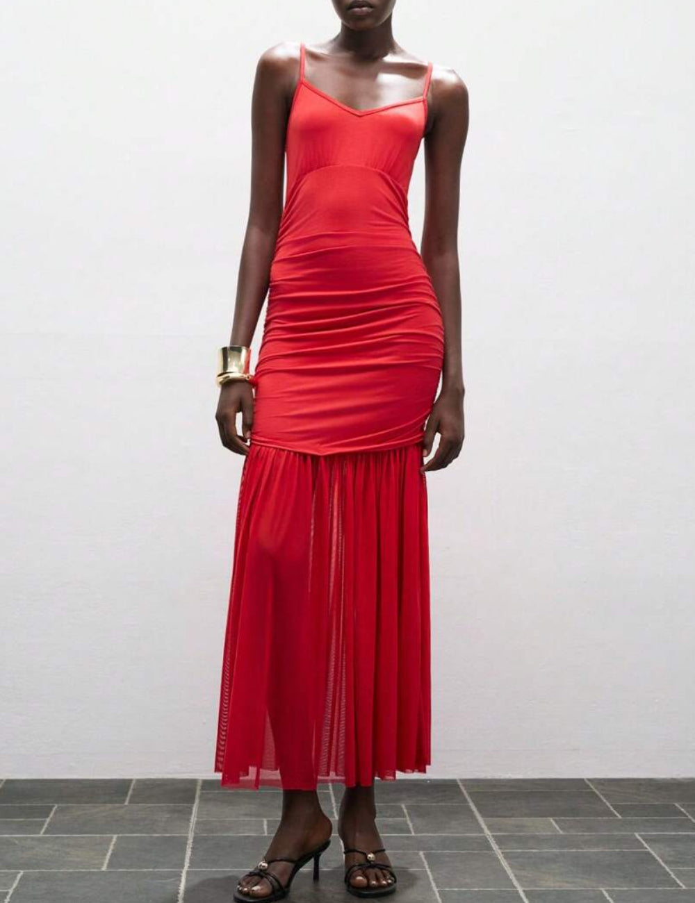 Shein maxi ruha, piros