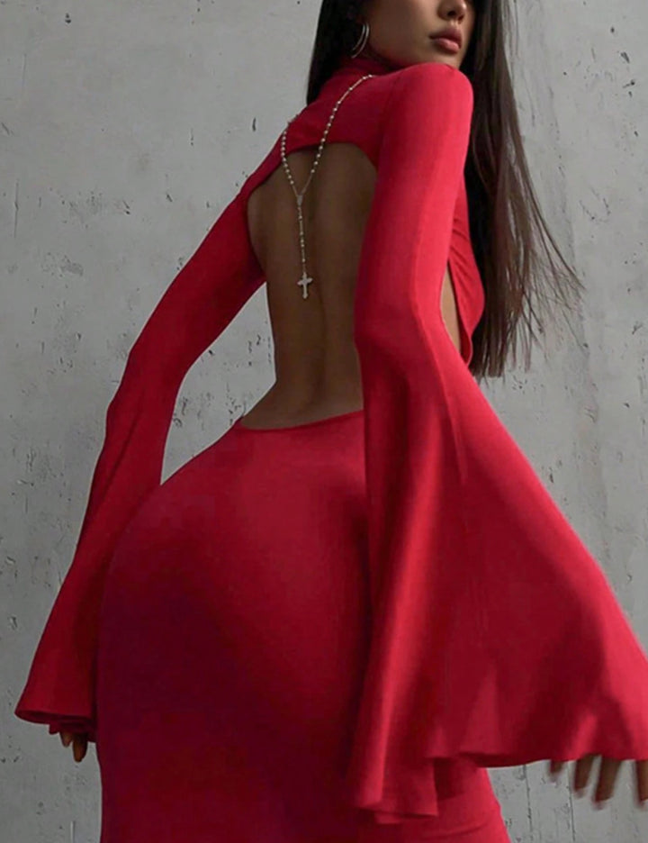 Shein maxi ruha, piros