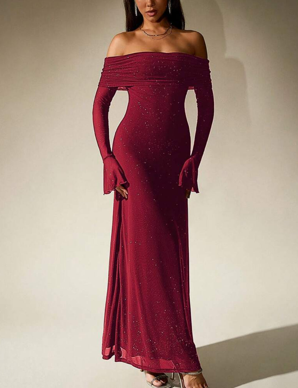 Shein maxi ruha, piros