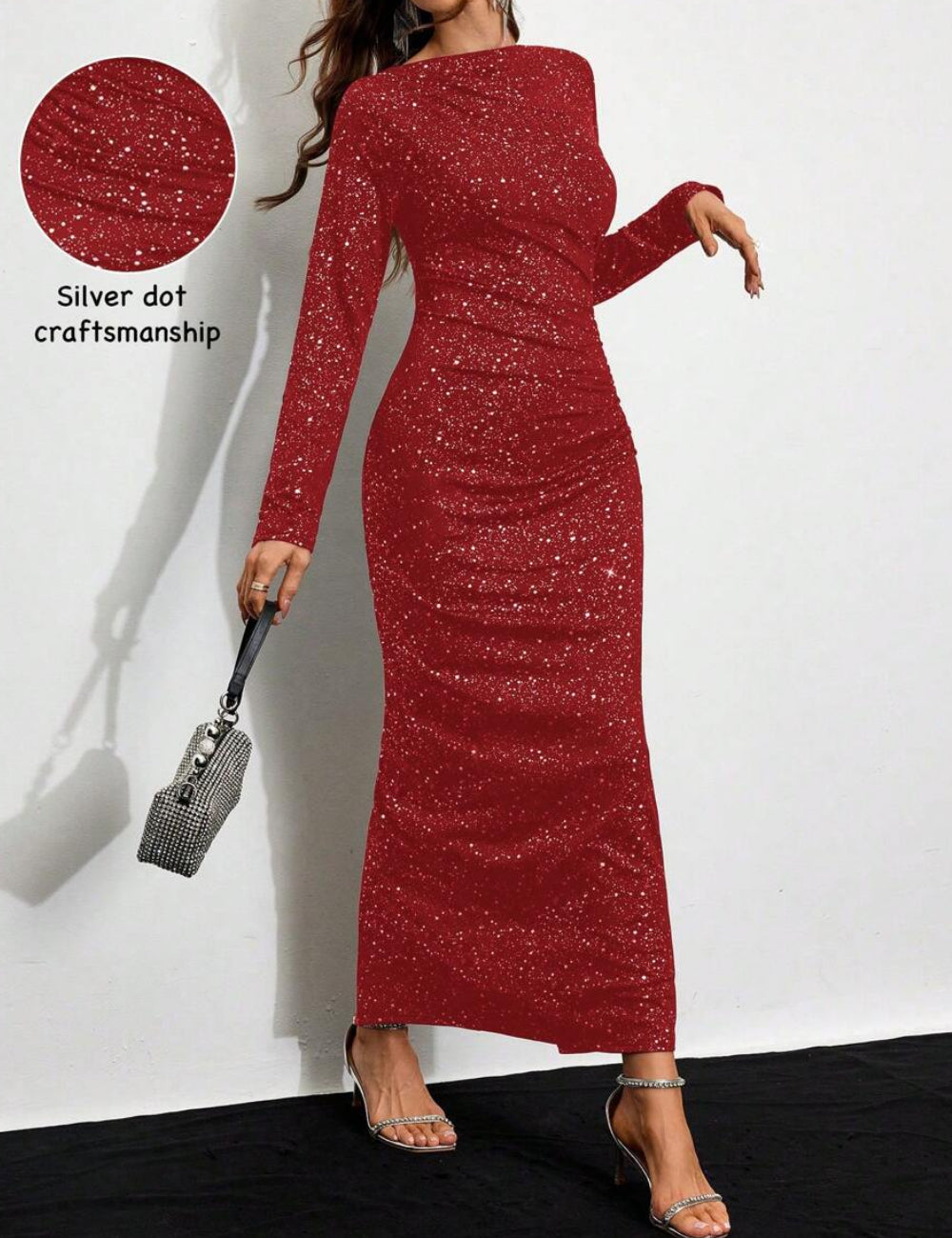 Shein maxi ruha, piros