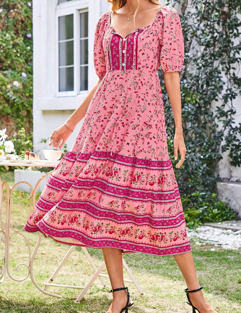 Shein maxi ruha, rózsaszín
