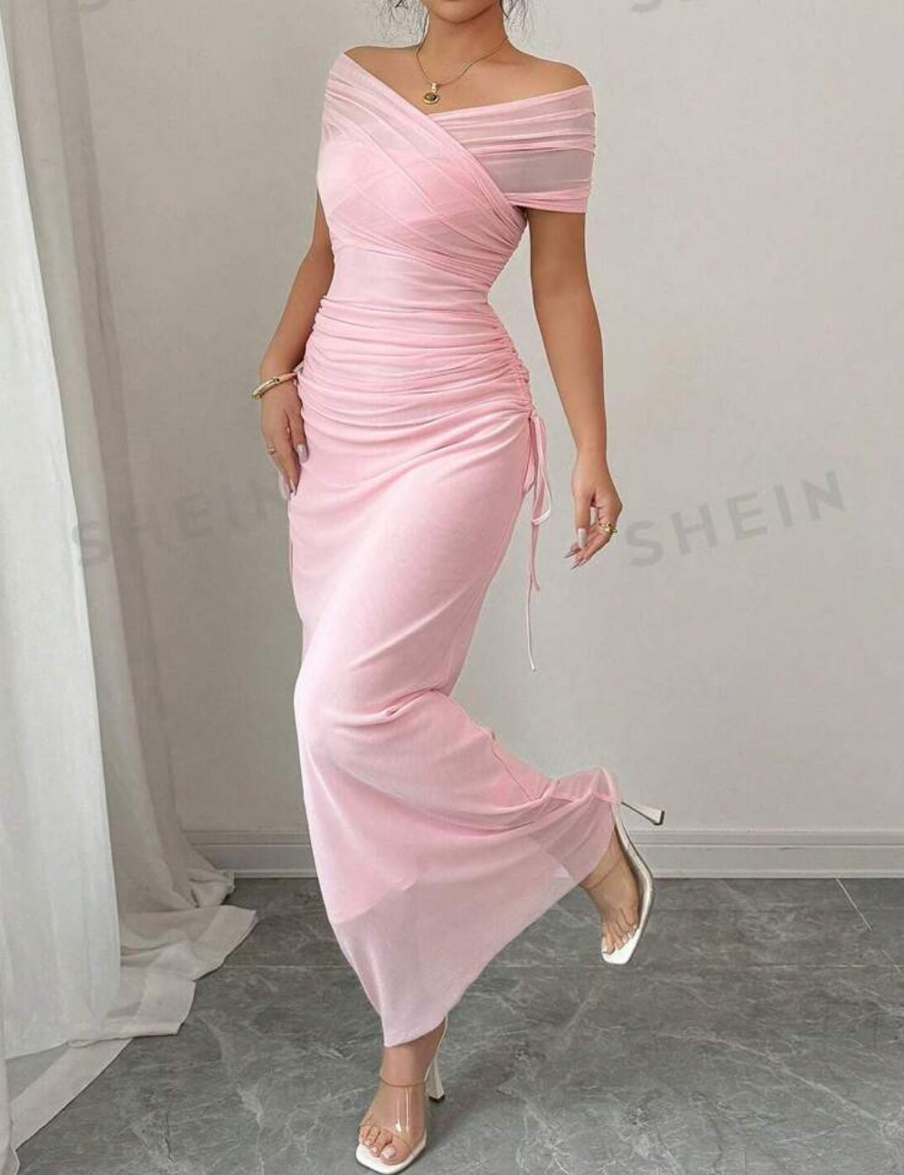 Shein maxi ruha, rózsaszín