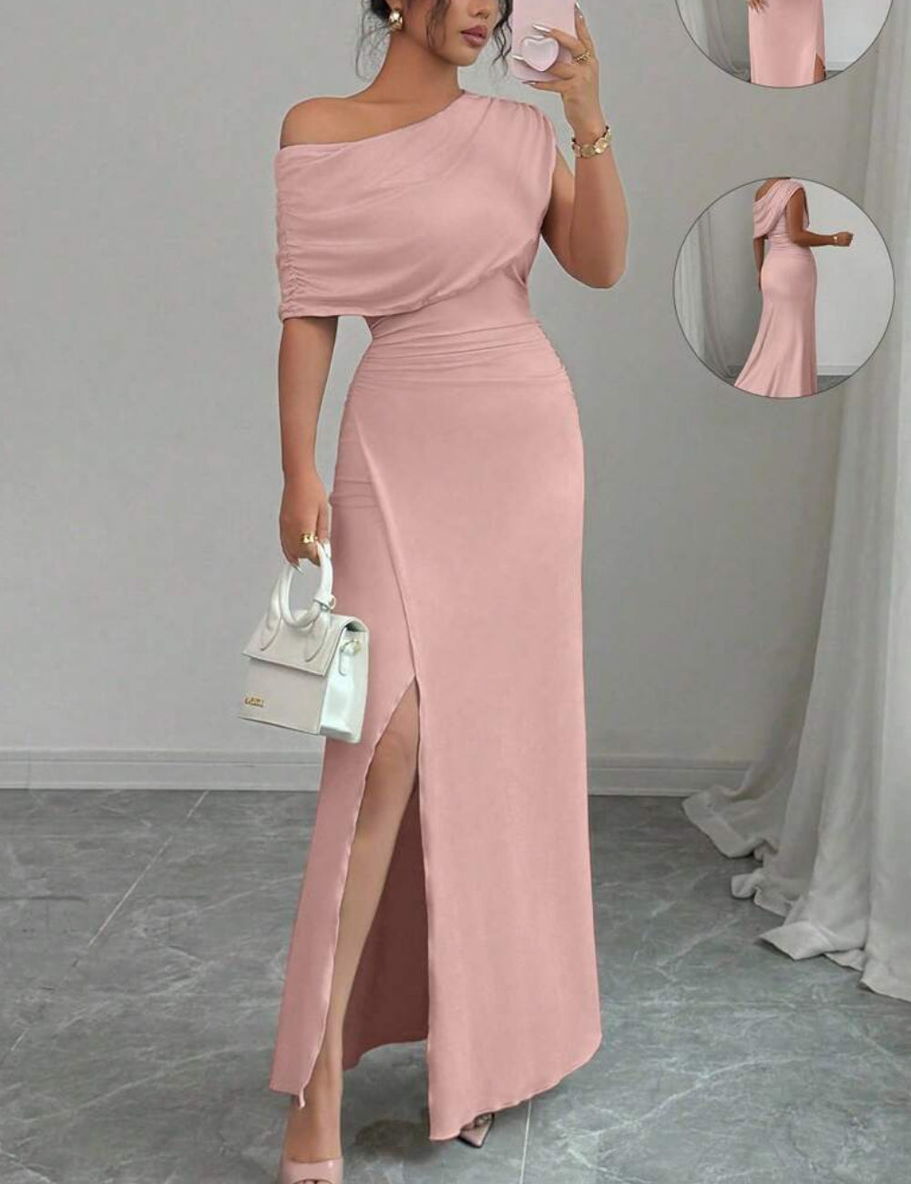 Shein maxi ruha, rózsaszín