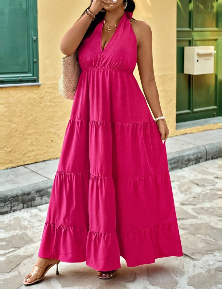 Rochie maxi Shein Curve+, roz