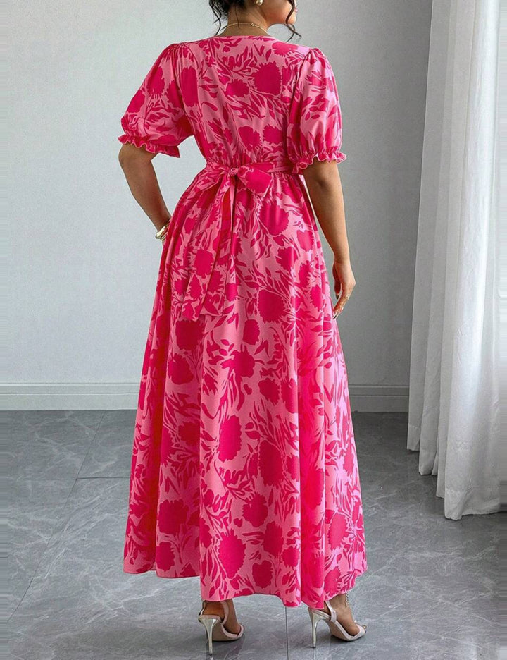 Shein Curve+ maxi ruha, rózsaszín