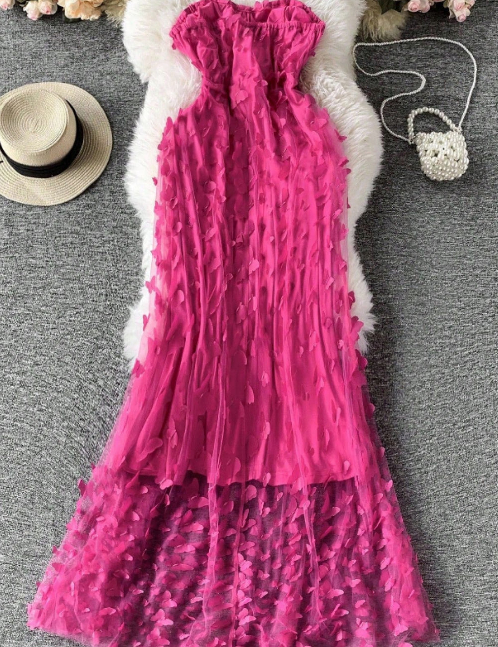 Shein Curve+ maxi ruha, rózsaszín