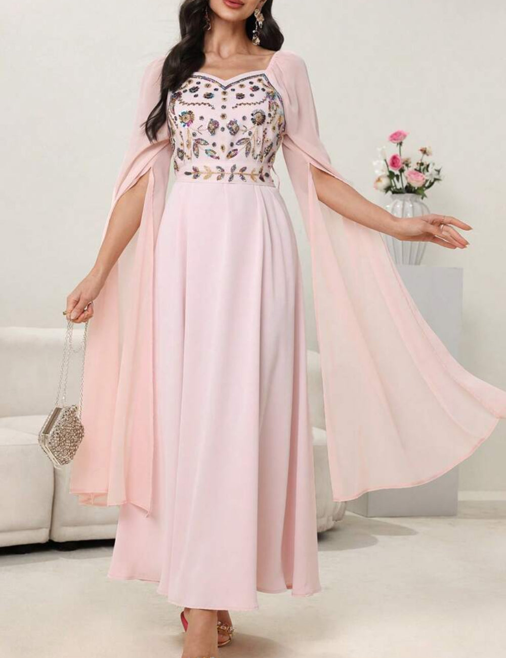 Rochie maxi Shein, roz