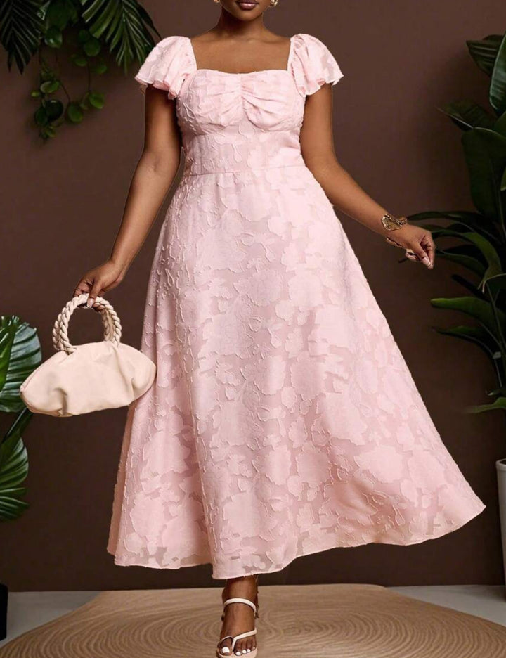 Rochie maxi Shein Curve+, roz