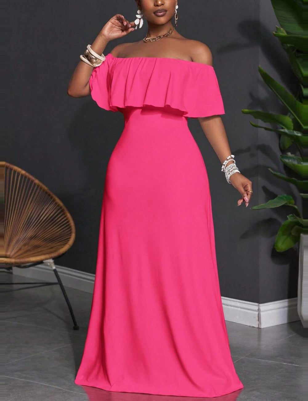 Rochie maxi Shein, roz