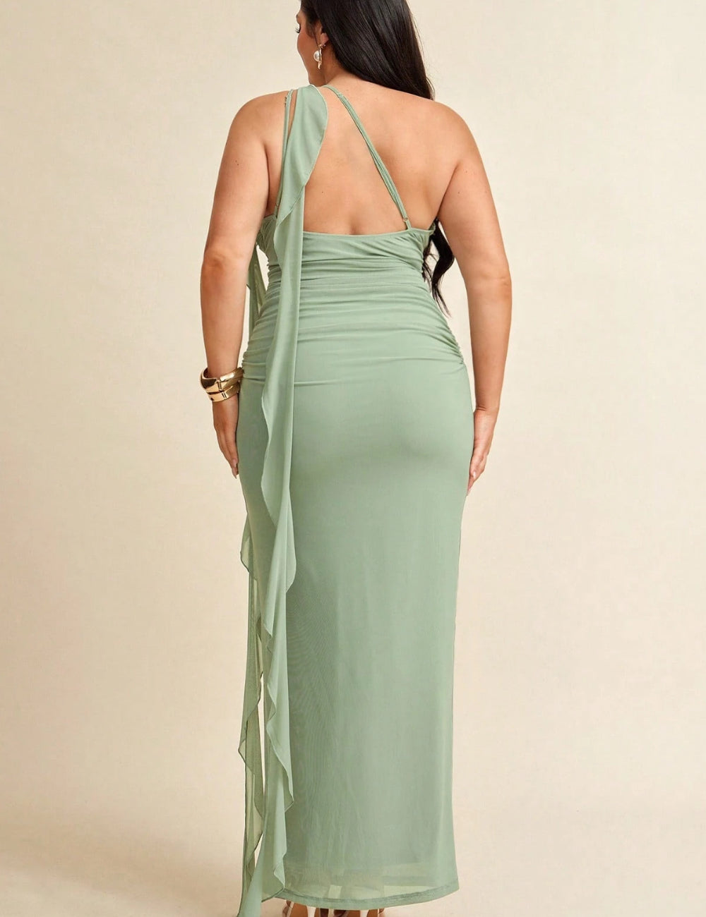 Shein Curve+ maxi ruha, zöld