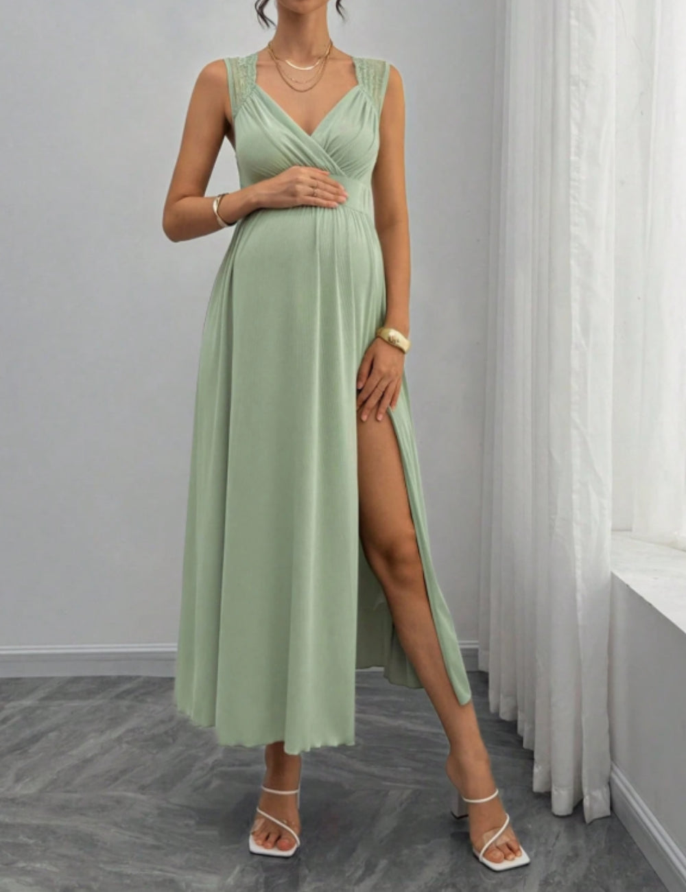 Rochie maxi Shein, verde