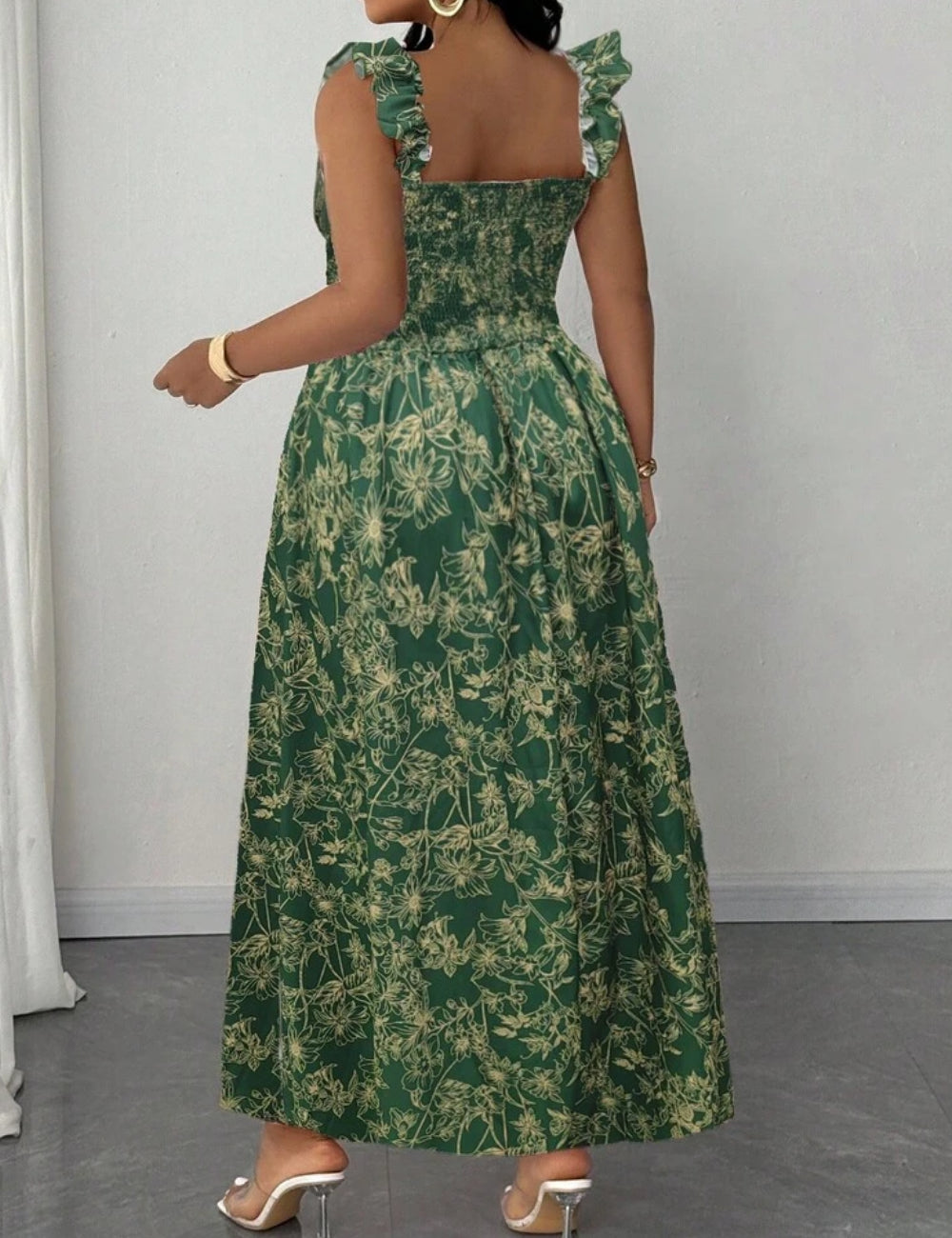 Shein Curve+ maxi ruha, zöld