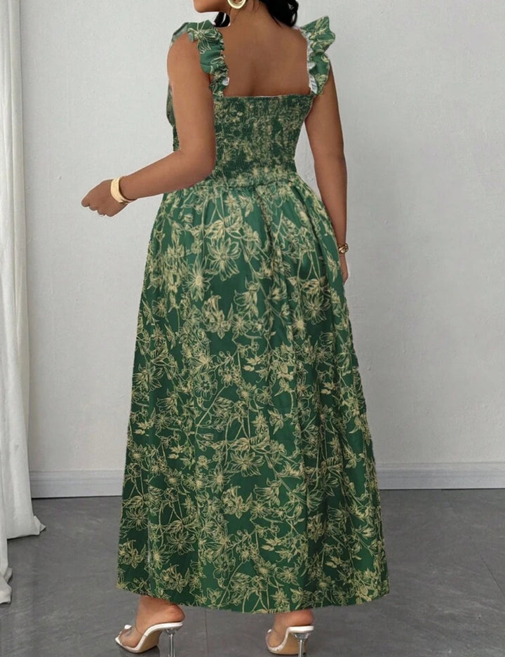 Shein Curve+ maxi ruha, zöld