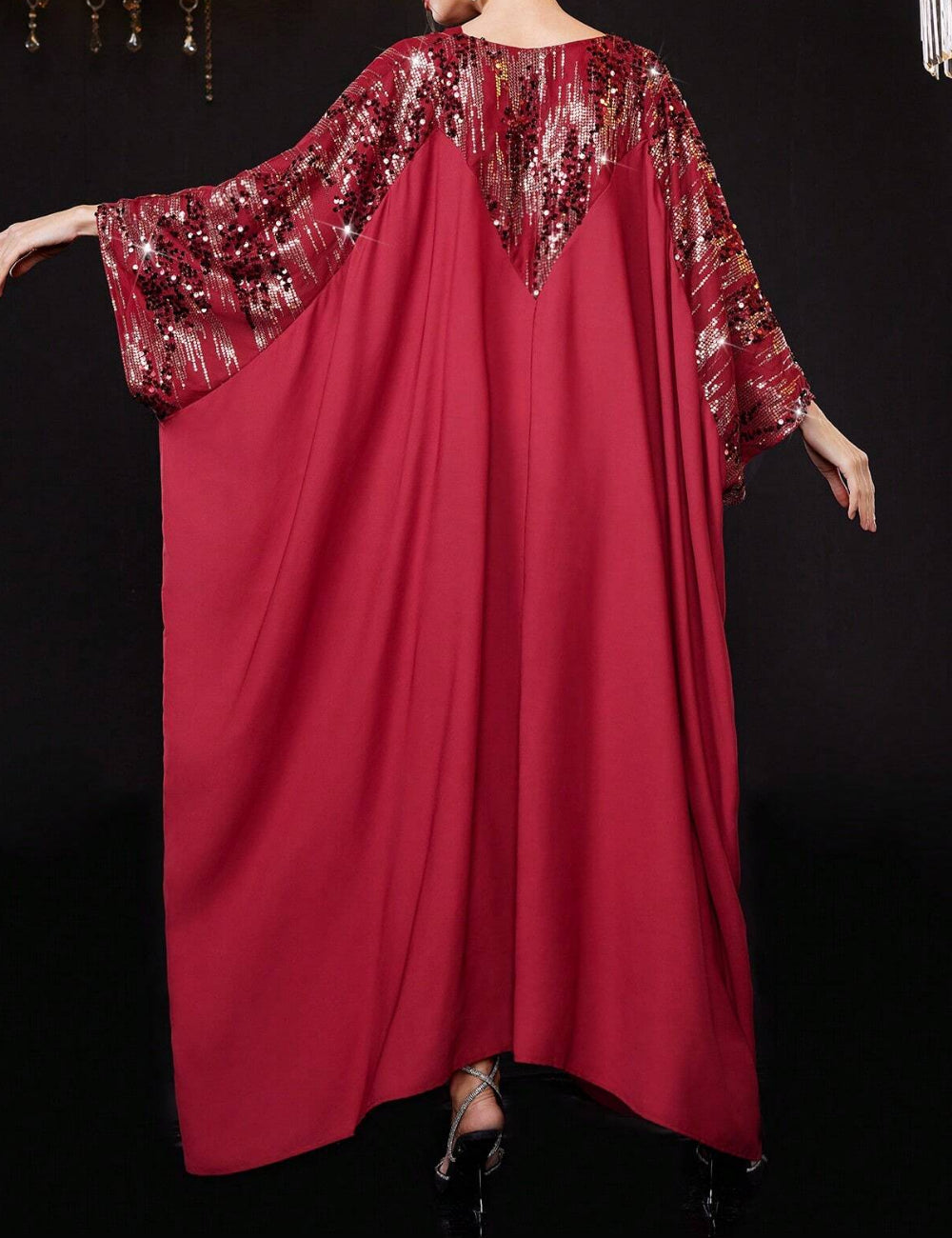 Shein maxi ruha, bordó