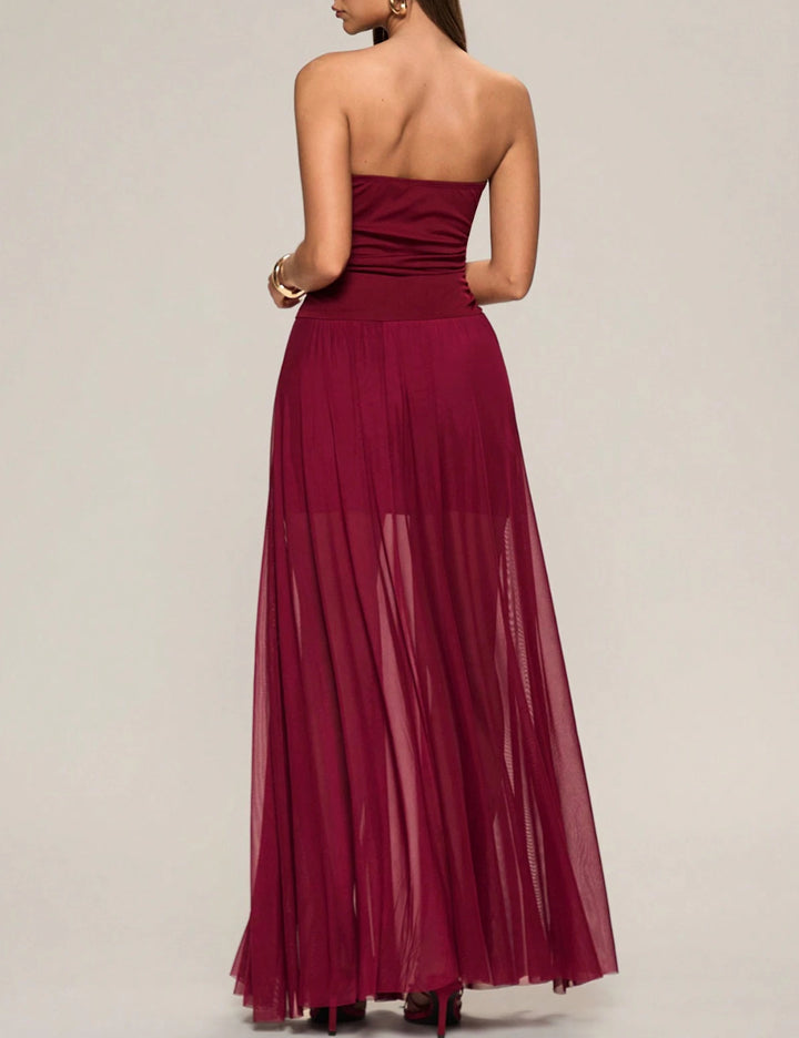 Shein maxi ruha, bordó