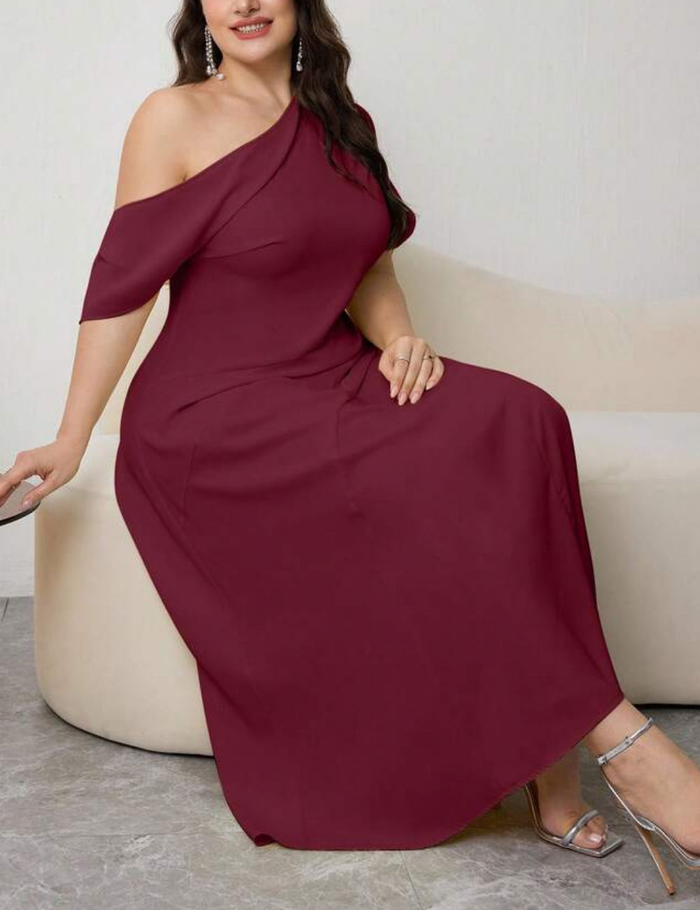 Shein maxi ruha, bordó