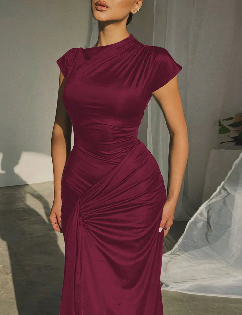 Rochie maxi Shein, vișiniu