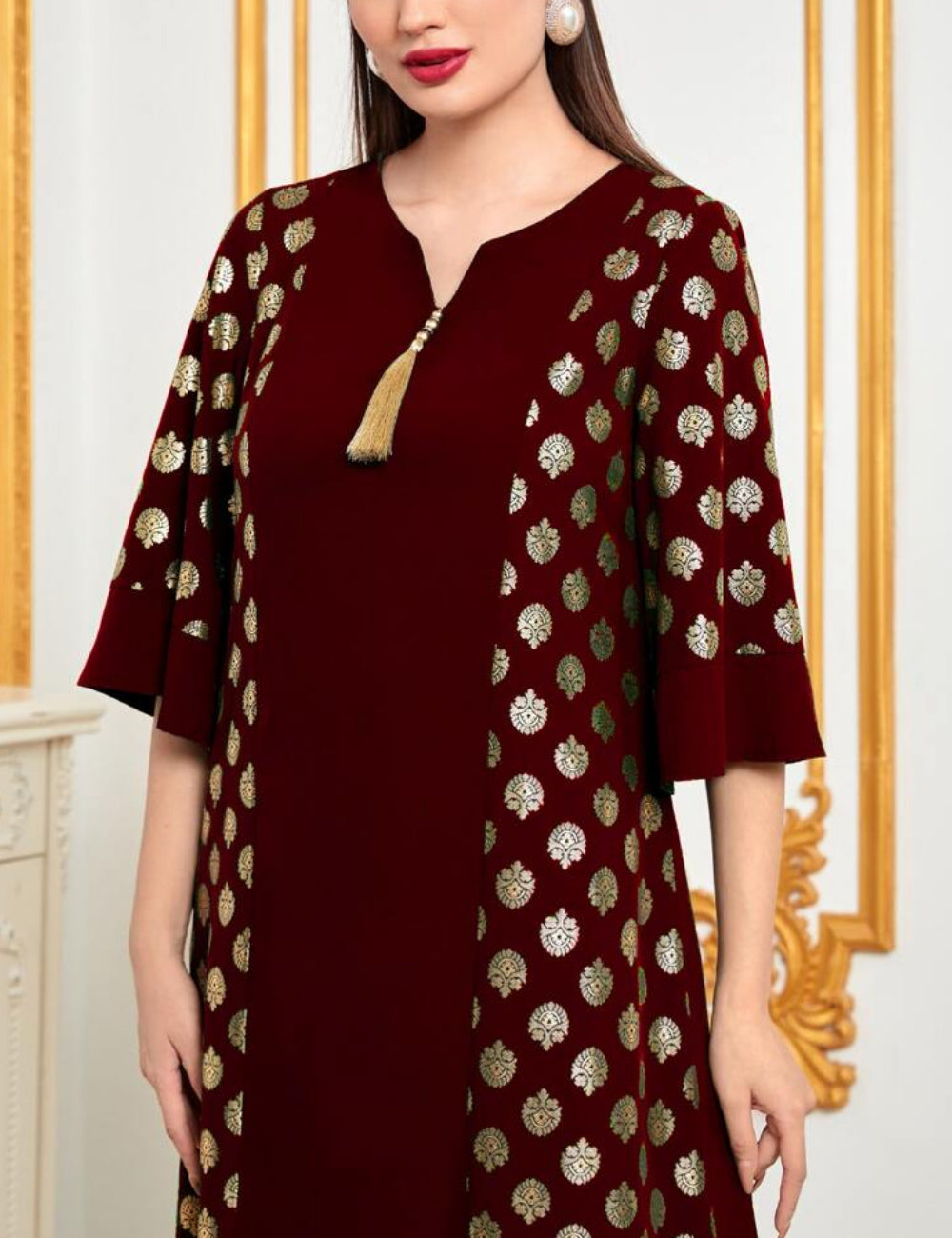 Shein maxi ruha, bordó