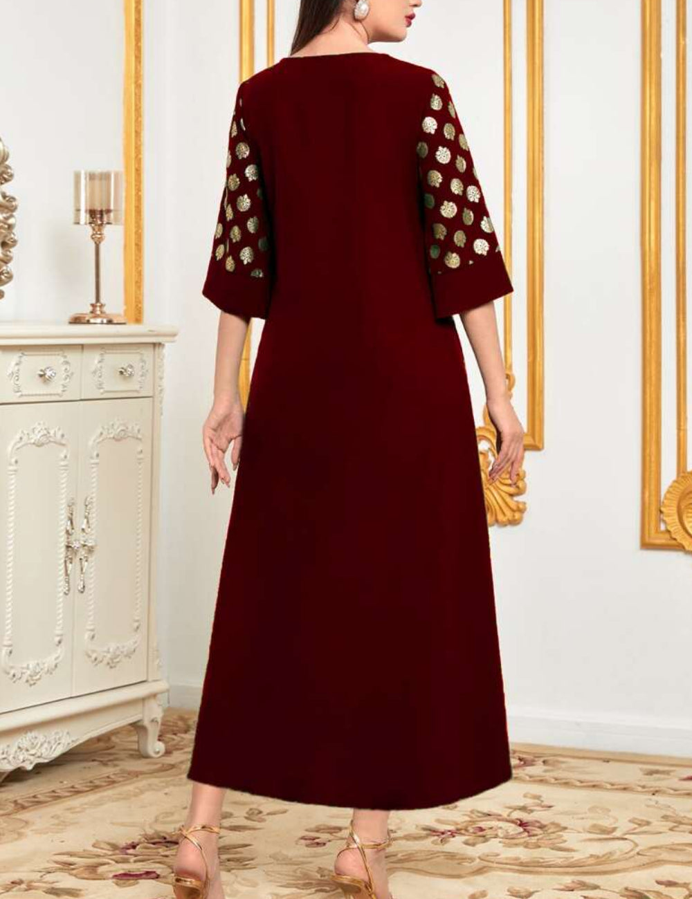 Shein maxi ruha, bordó