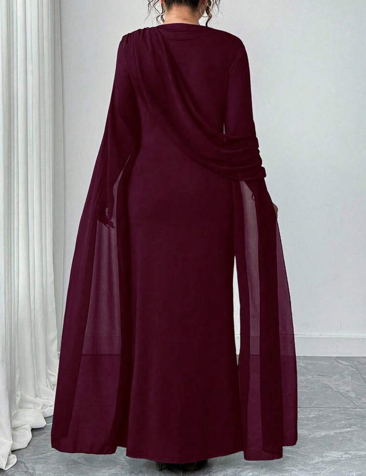 Shein Curve+ maxi ruha, bordó
