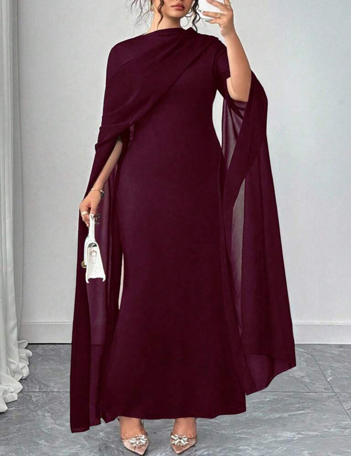 Shein Curve+ maxi ruha, bordó