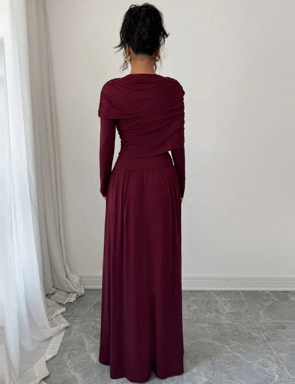 Shein maxi ruha, bordó