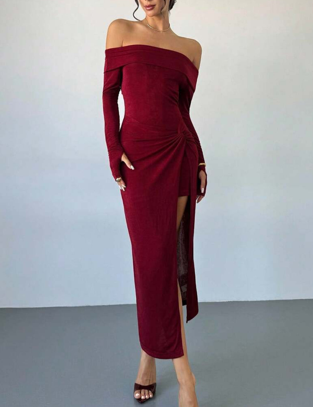 Rochie maxi Shein, vișiniu