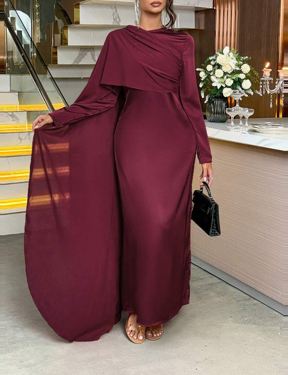 Rochie maxi Shein, vișiniu