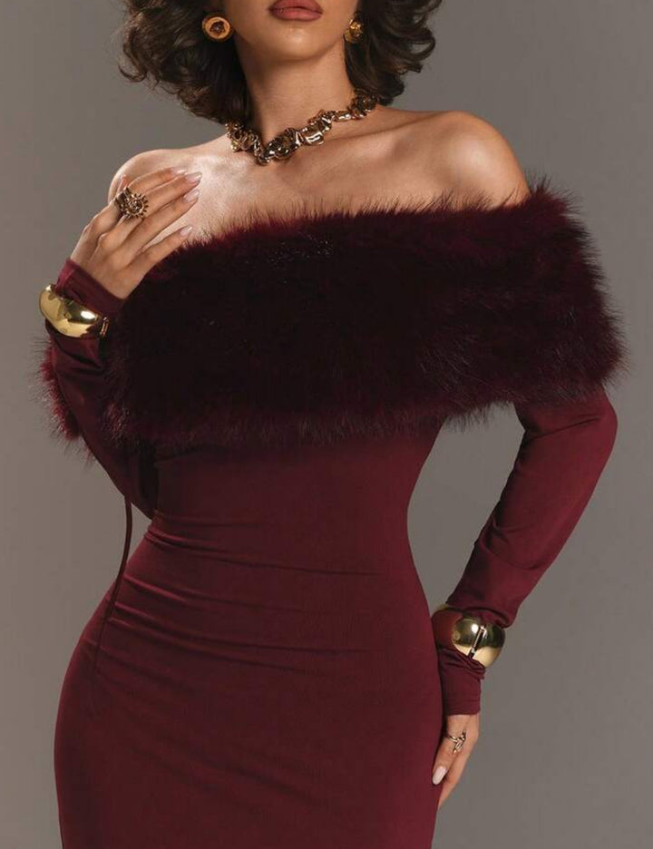 Shein maxi dress, burgundy