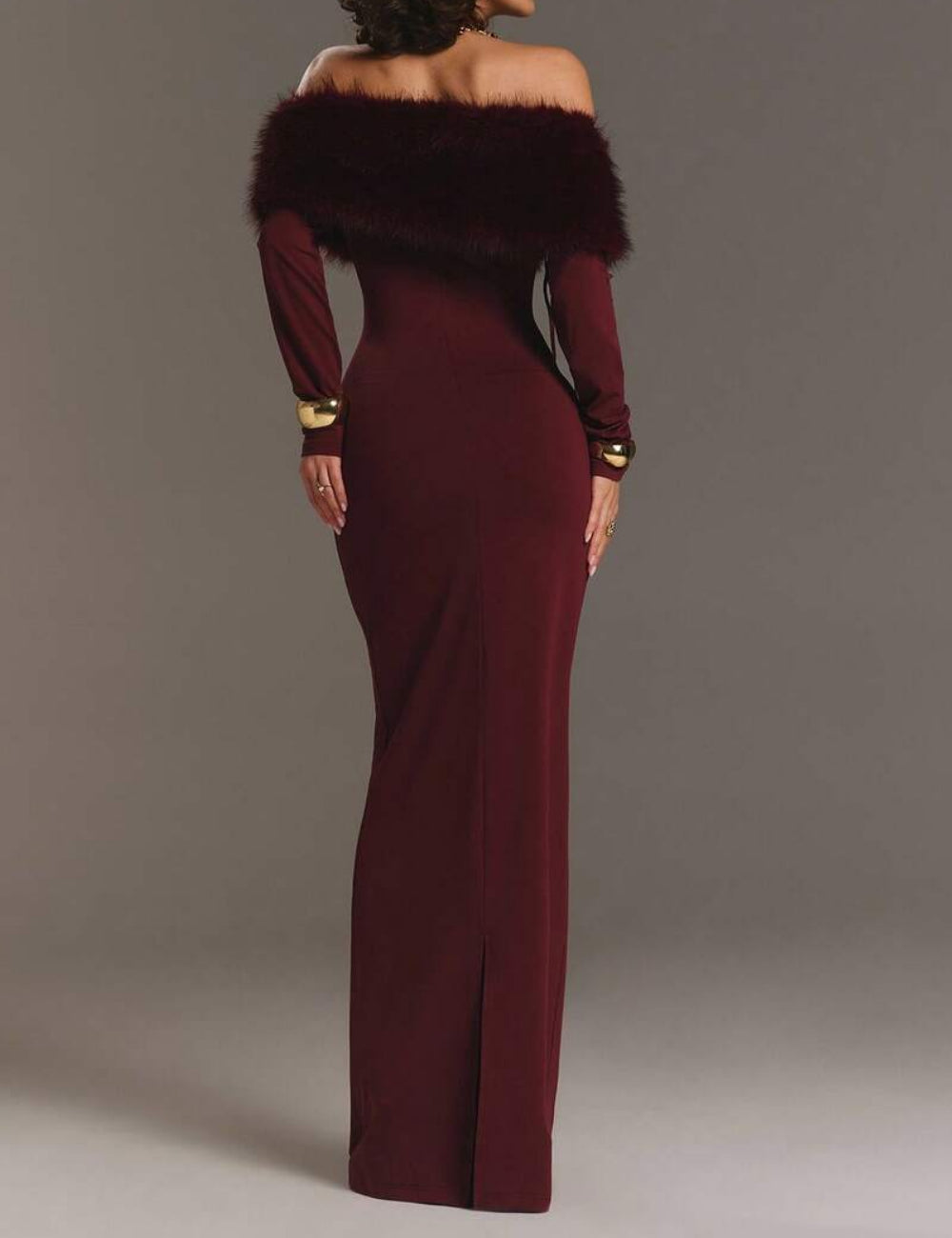Shein maxi dress, burgundy