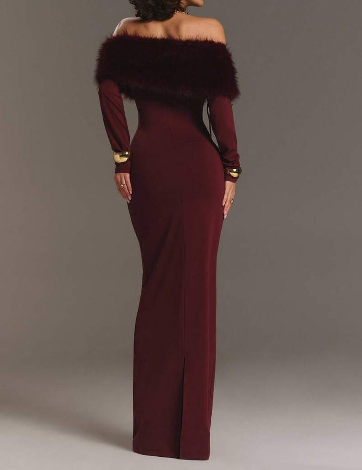Shein maxi dress, burgundy