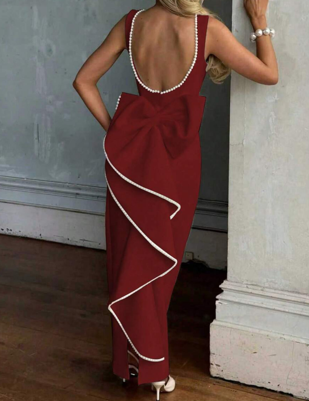 Shein maxi ruha, bordó