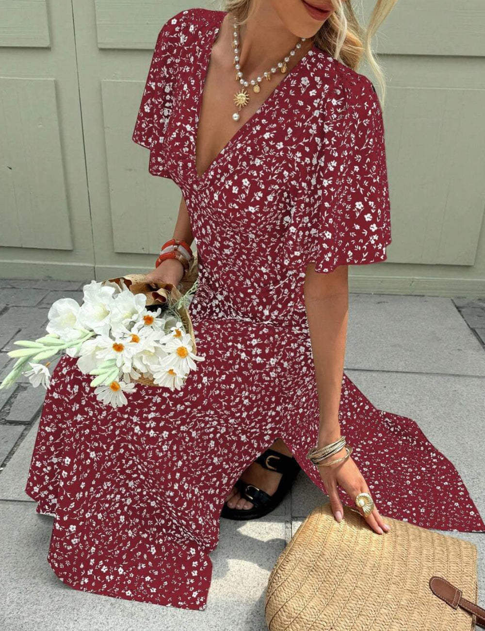 Rochie maxi Shein, vișiniu