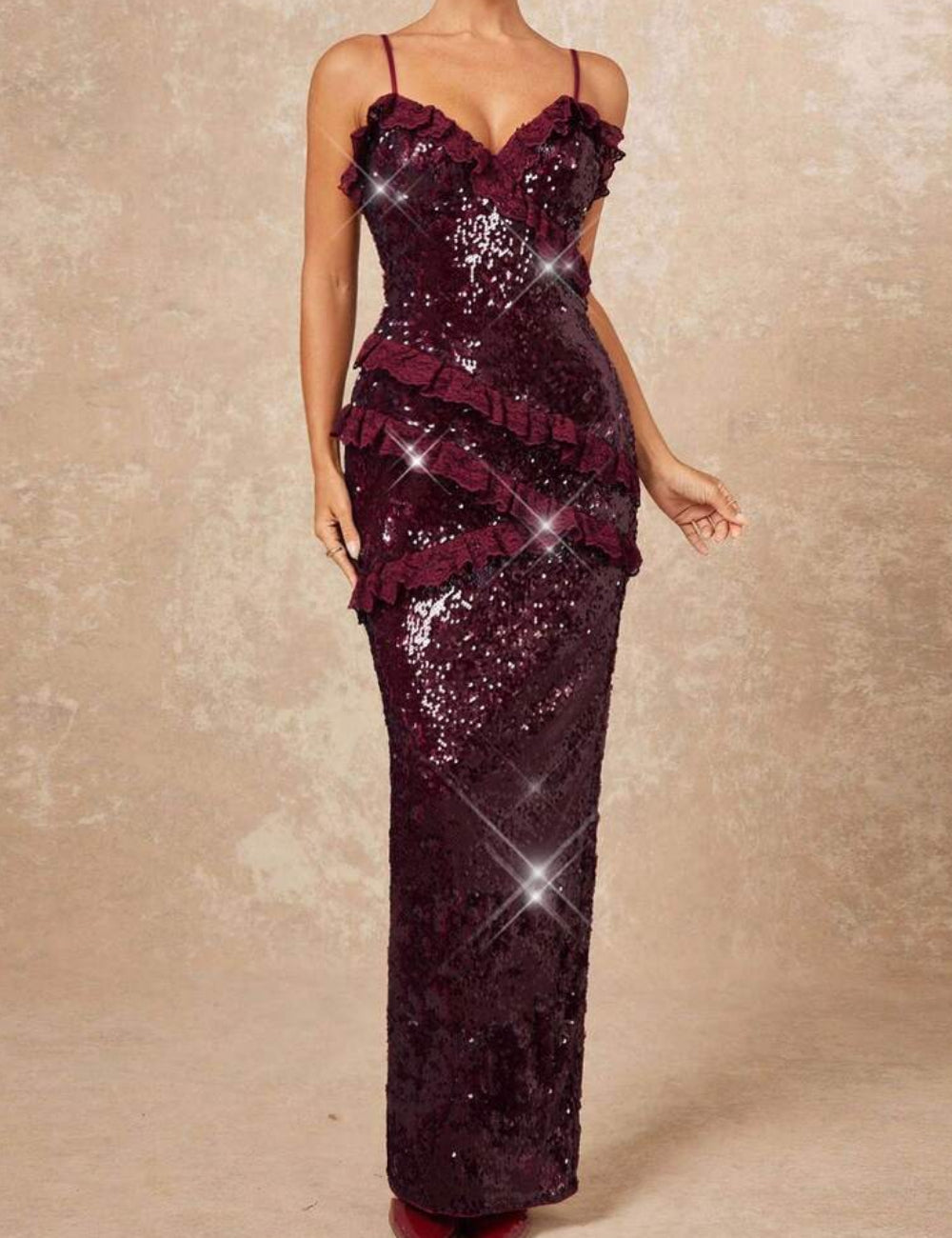 Rochie maxi Shein, vișiniu