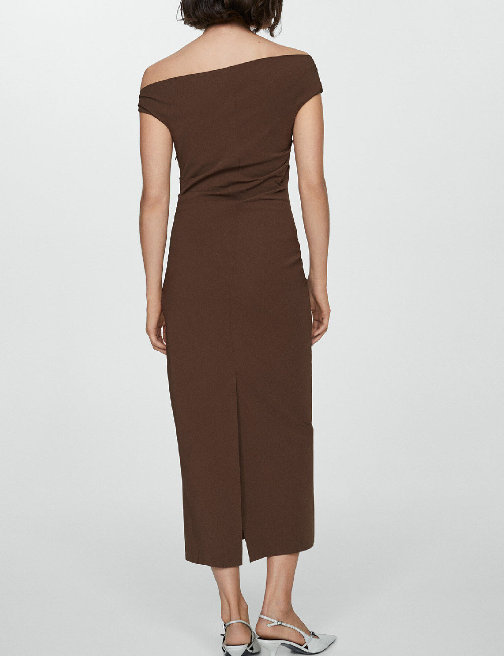 Rochie midi MANGO, maro